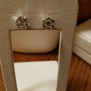 Silver earrings 2ct round earrings